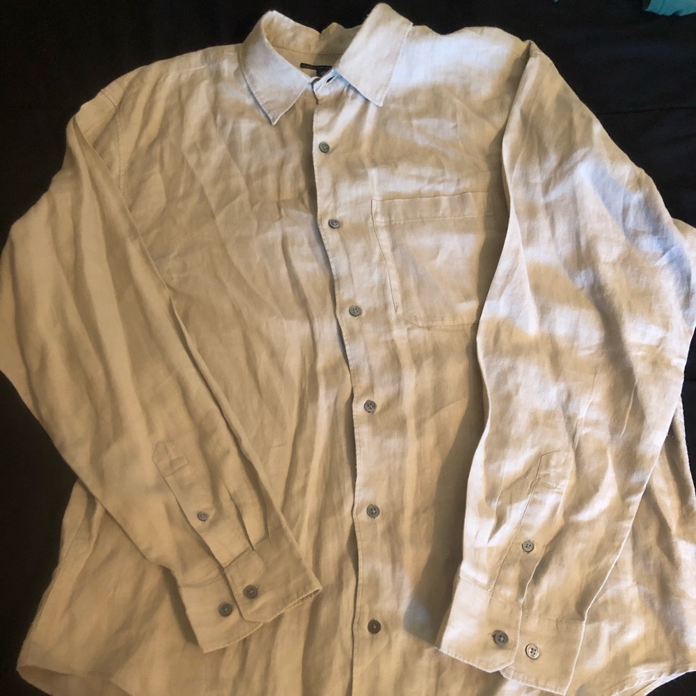 Khaki Colored Banana Republic Button Down- Large